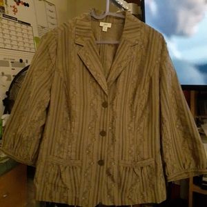 J. Jill poly/cotton jacket unlined embroidered